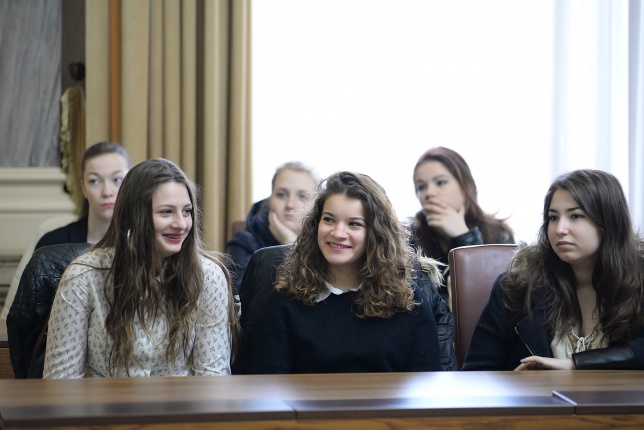 Francia diákok a Városházán