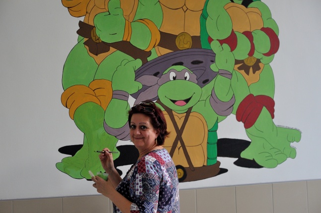 Ecsettel a gyermekosztályon - fotó Szarka Lajos