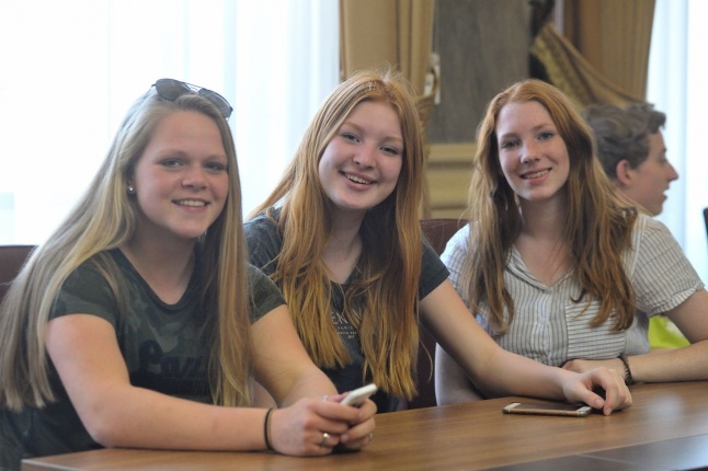 Holland diákok a Városházán - fotó Szarka Lajos