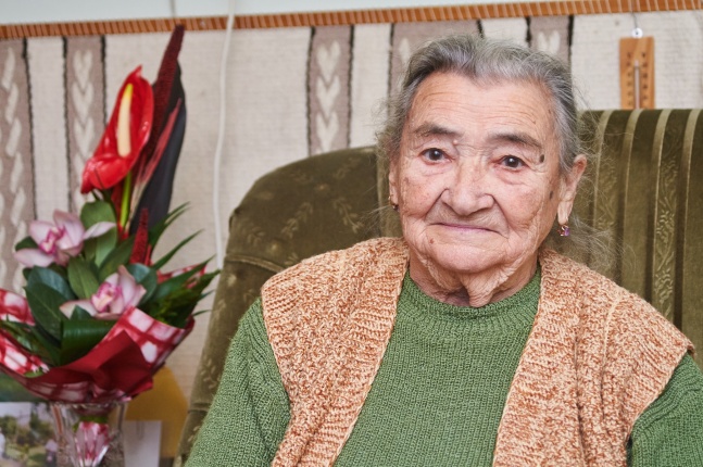 Szépkorú köszöntése Hegyi Miklósné - fotó Szarka Lajos