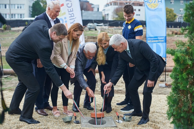 Városi uszoda alapkőletétele - fotó Szarka Lajos
