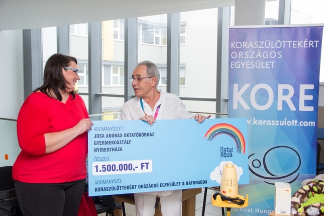 Adomány a koraszülött osztálynak