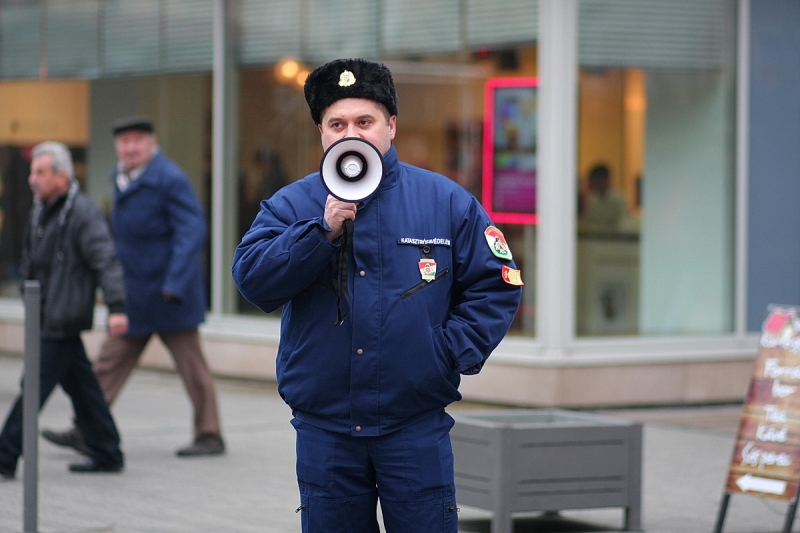 Figyelemfelkeltő gyakorlat a belvárosban