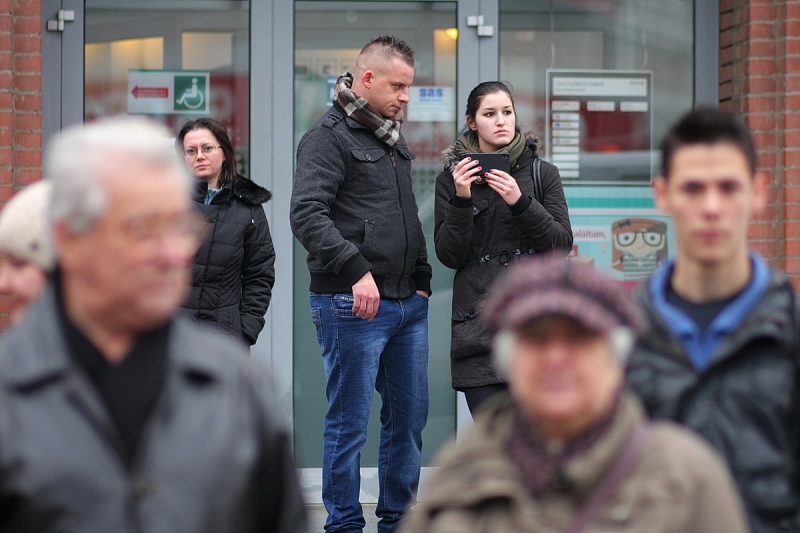 Figyelemfelkeltő gyakorlat a belvárosban