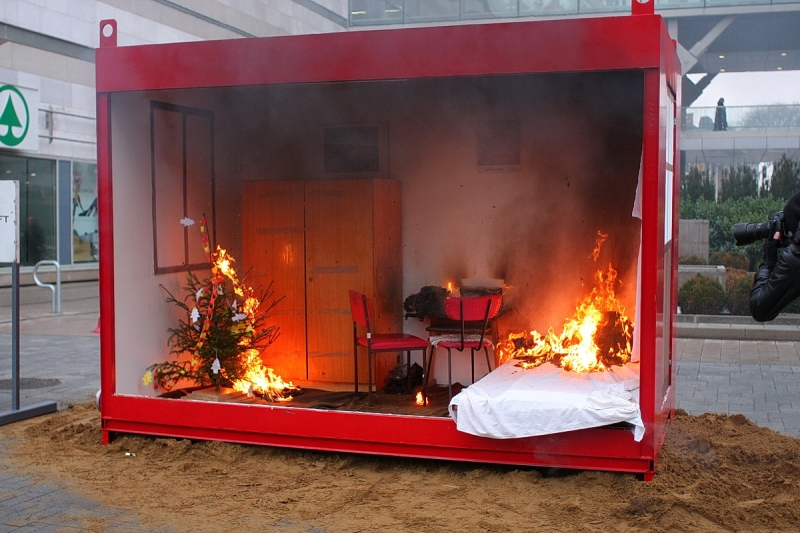 Figyelemfelkeltő gyakorlat a belvárosban