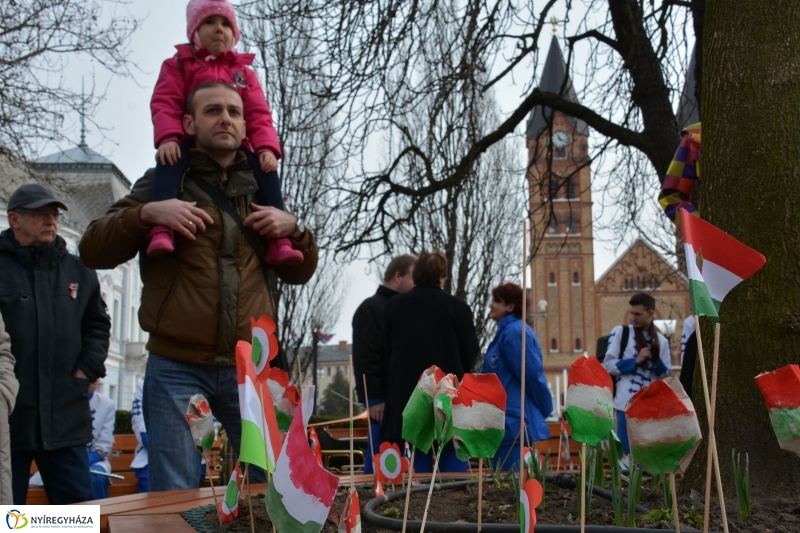 Március 15-i ünnepség a nyíregyházi Kossuth téren