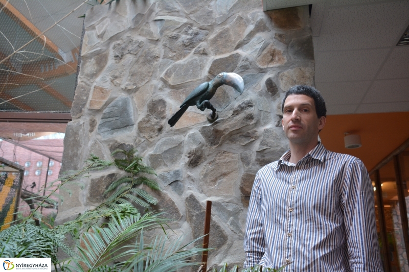 Bronz tukán szobor díszíti a Viktória Házat