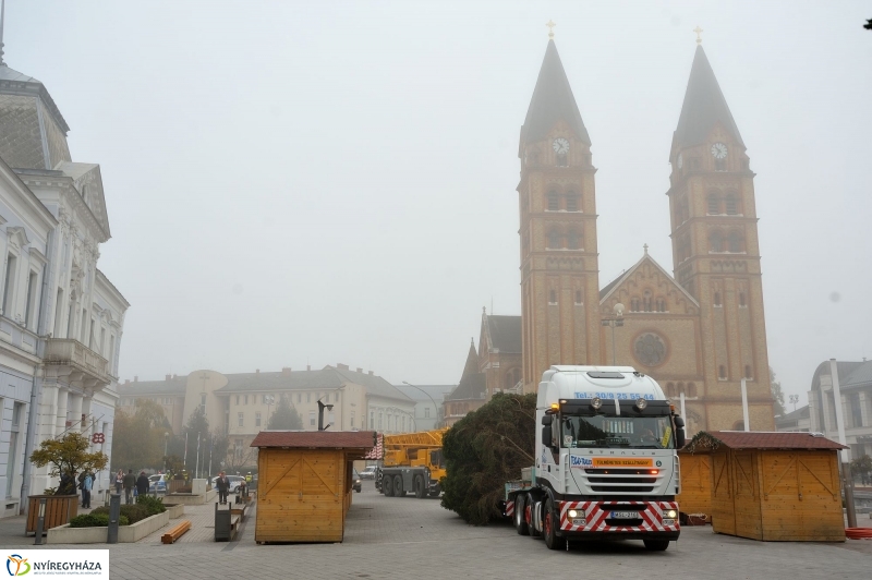 Kossuth térre érkezett a karácsonyfa