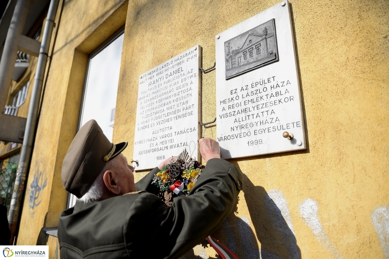 Koszorúzás Irányi Dániel emléktáblájánál