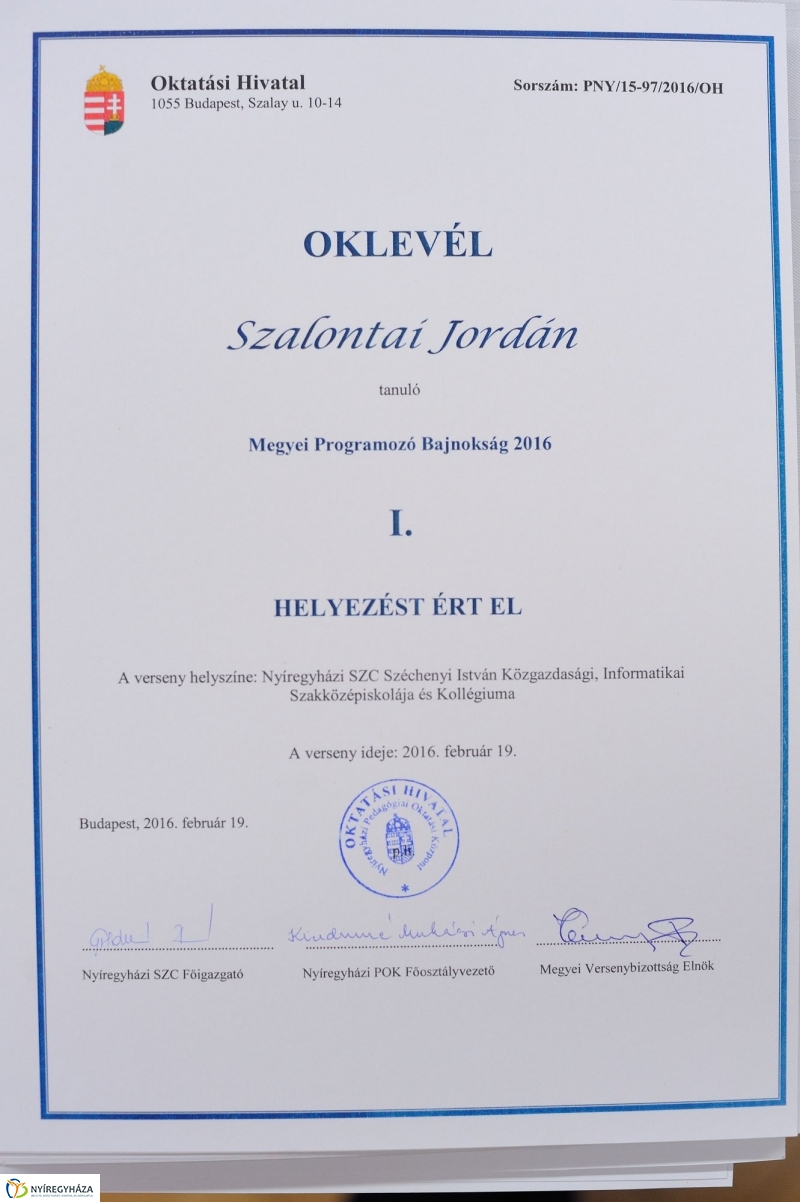 Díjazták az informatikai versenyt