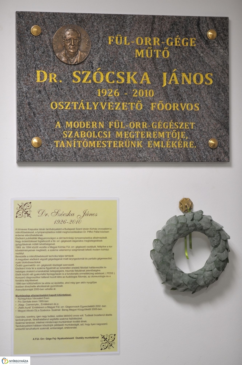 Dr. Szócska János emléktábla avatás