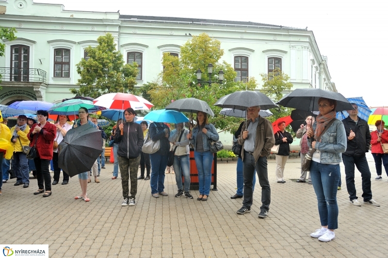 Pedagógus tüntetés a belvárosban