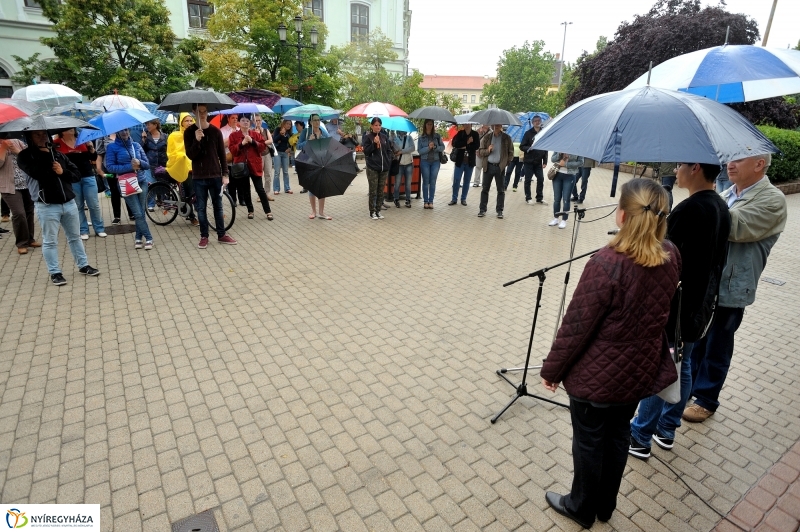 Pedagógus tüntetés a belvárosban