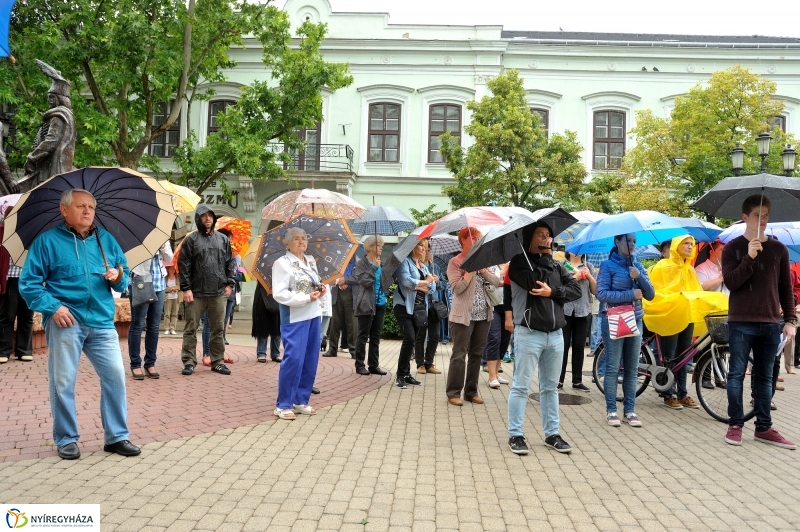 Pedagógus tüntetés a belvárosban