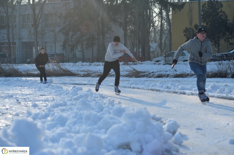 Korcsolyák  a Tófürdőn - fotó Szarka Lajos