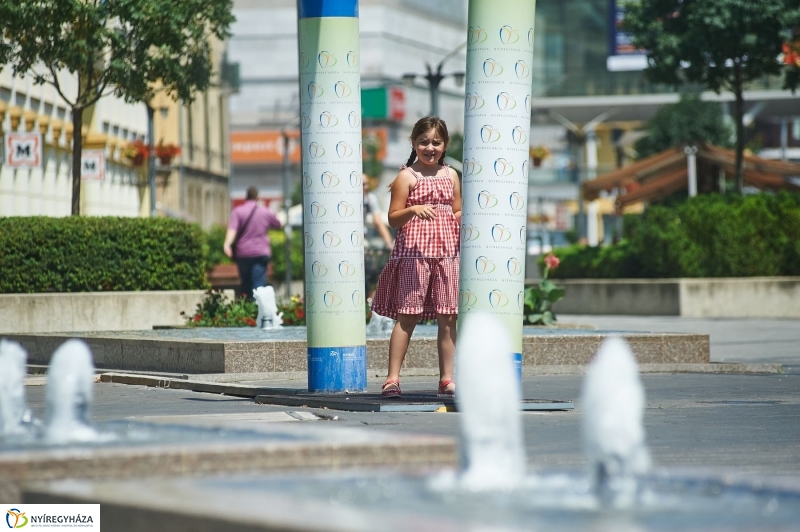 Kánikula, vízosztás - fotó Szarka Lajos