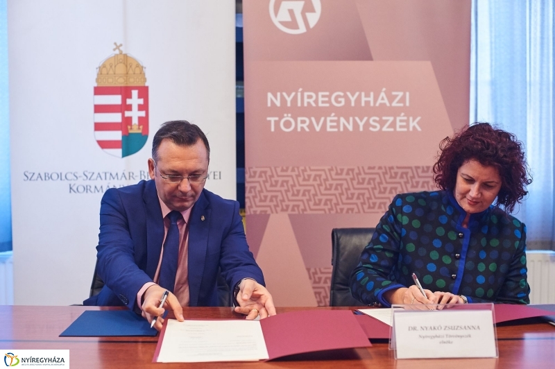 Együttműködési megállapodás a Törvényszéken - fotó Szarka Lajos