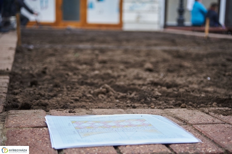 Virágosítás a belvárosban - fotó Szarka Lajos