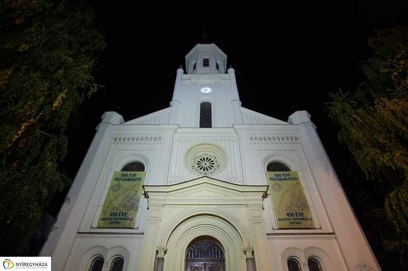 Református templom díszvilágítása - fotó Szarka Lajos