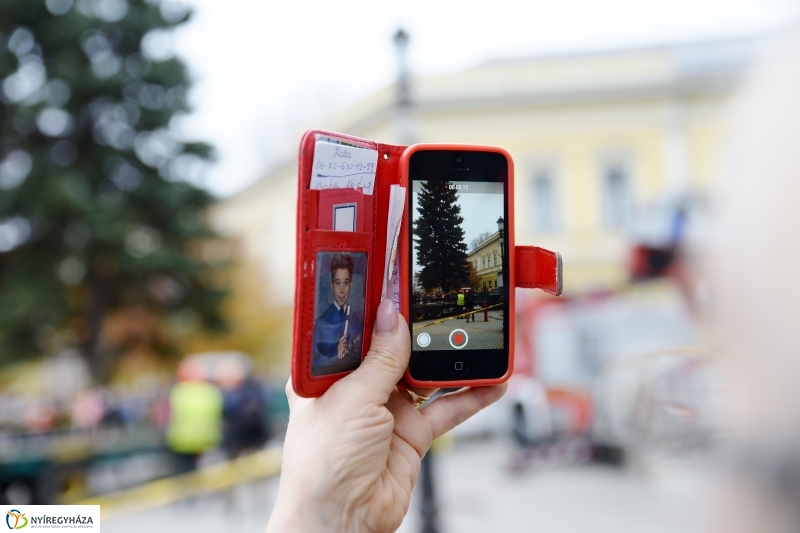 Megérkezett a város karácsonyfája a Kossuth térre-fotó Trifonov Éva