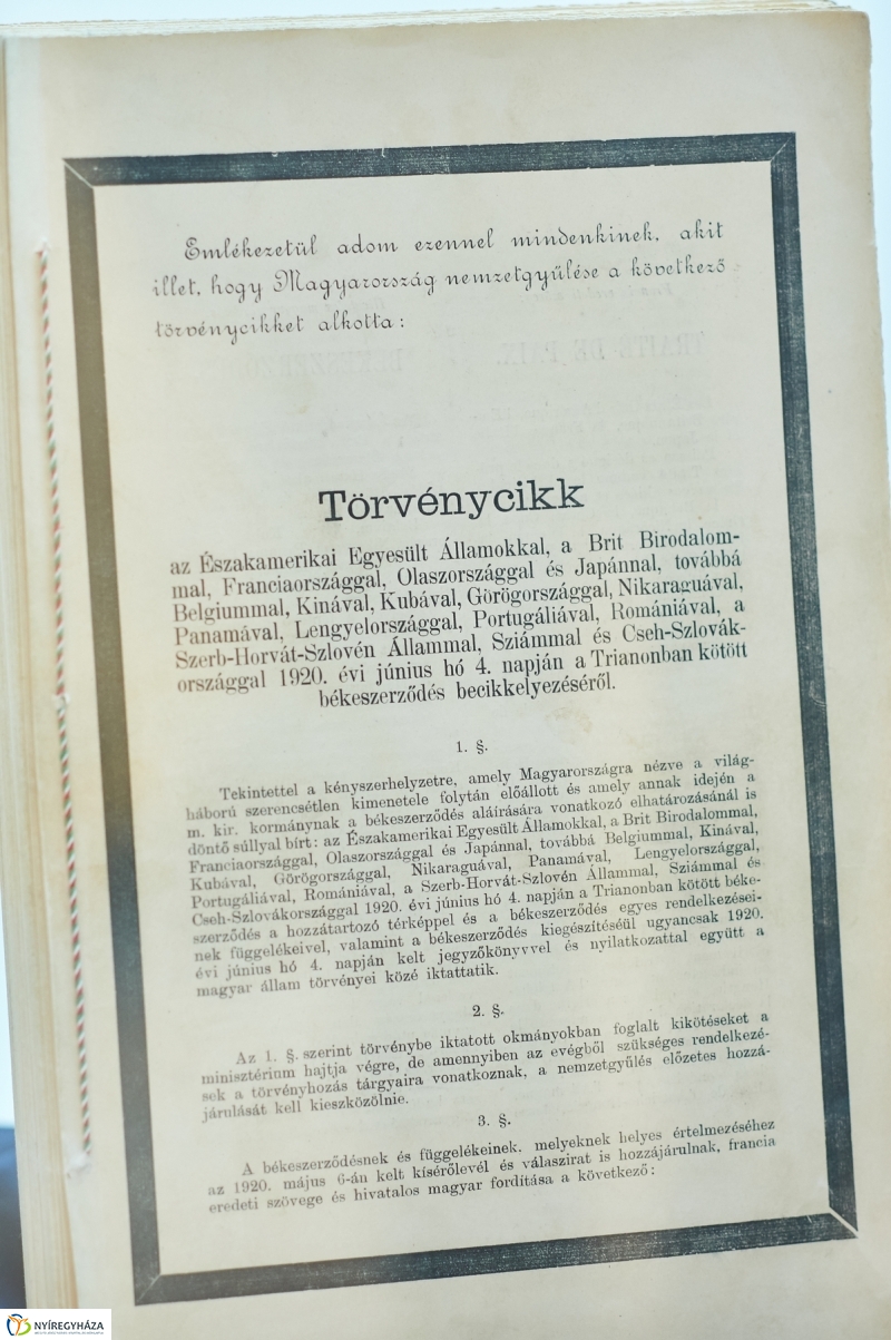 A trianoni békediktátum Nyíregyházán - fotó Szarka Lajos