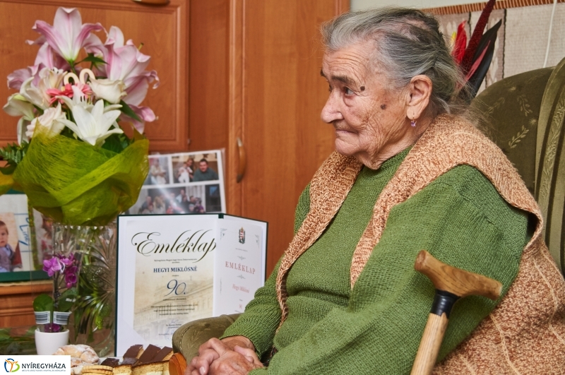 Szépkorú köszöntése Hegyi Miklósné - fotó Szarka Lajos