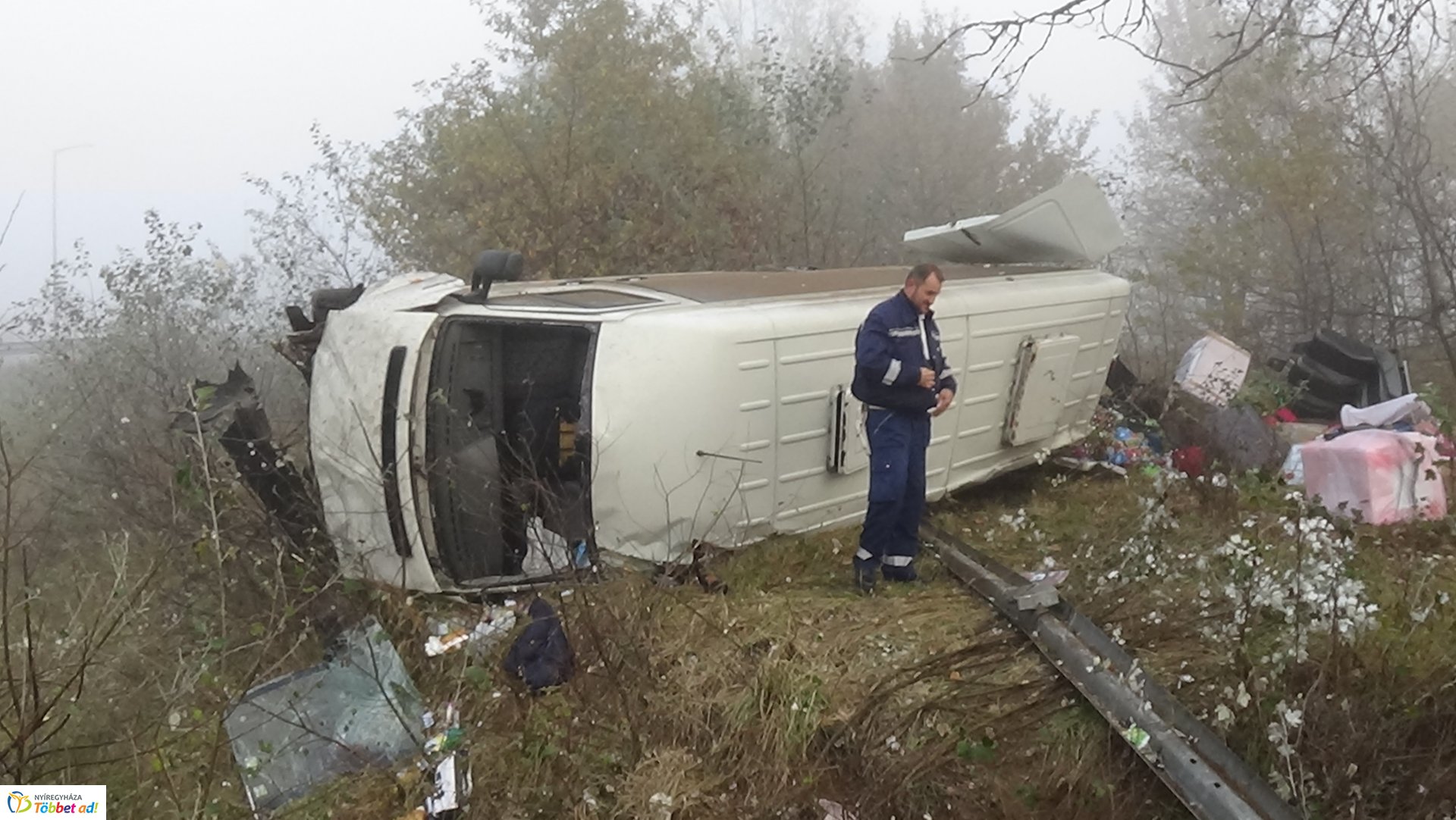 A 403-as körforgalmában történt baleset