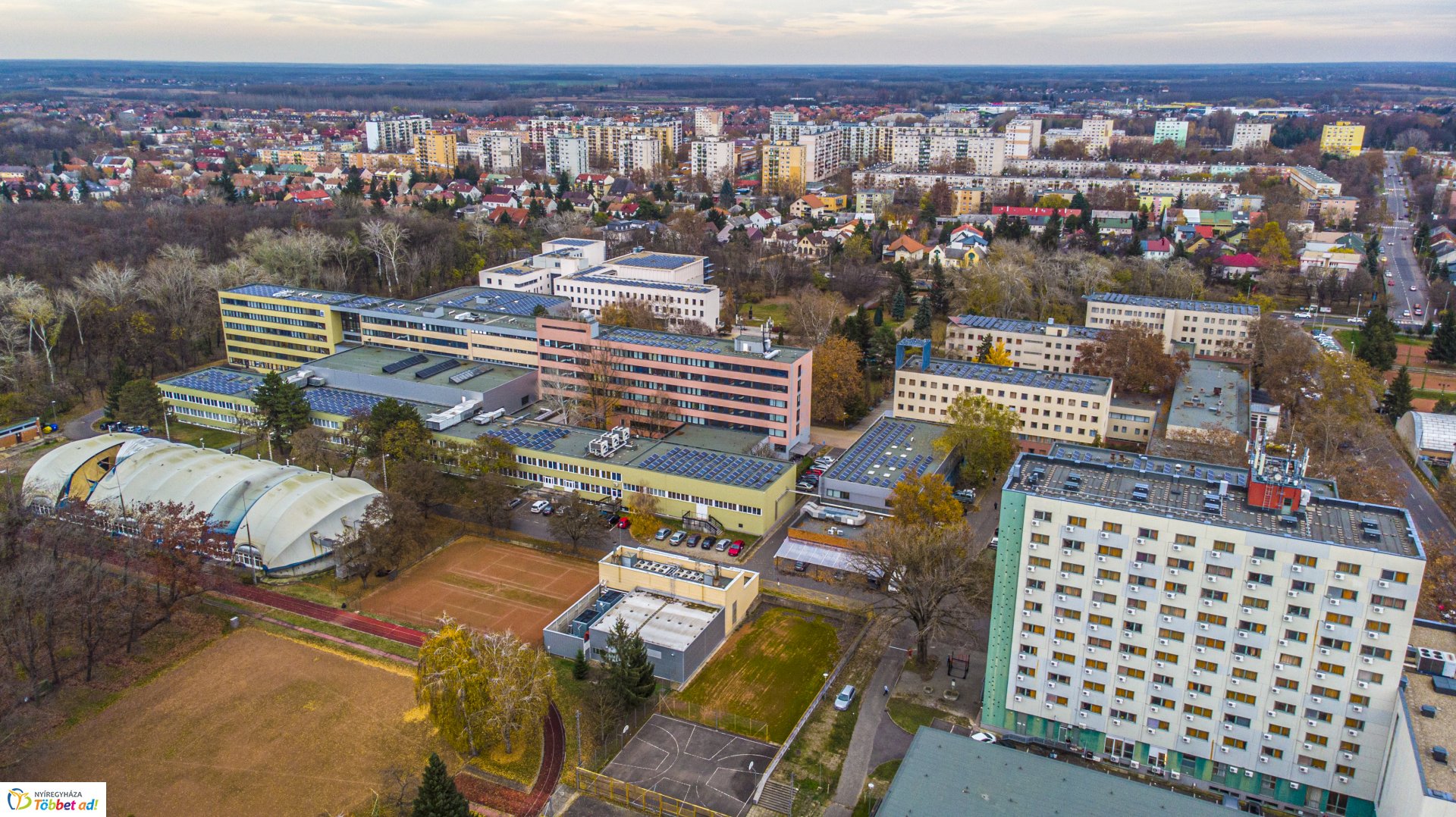 A Nyíregyházi Egyetem a magasból
