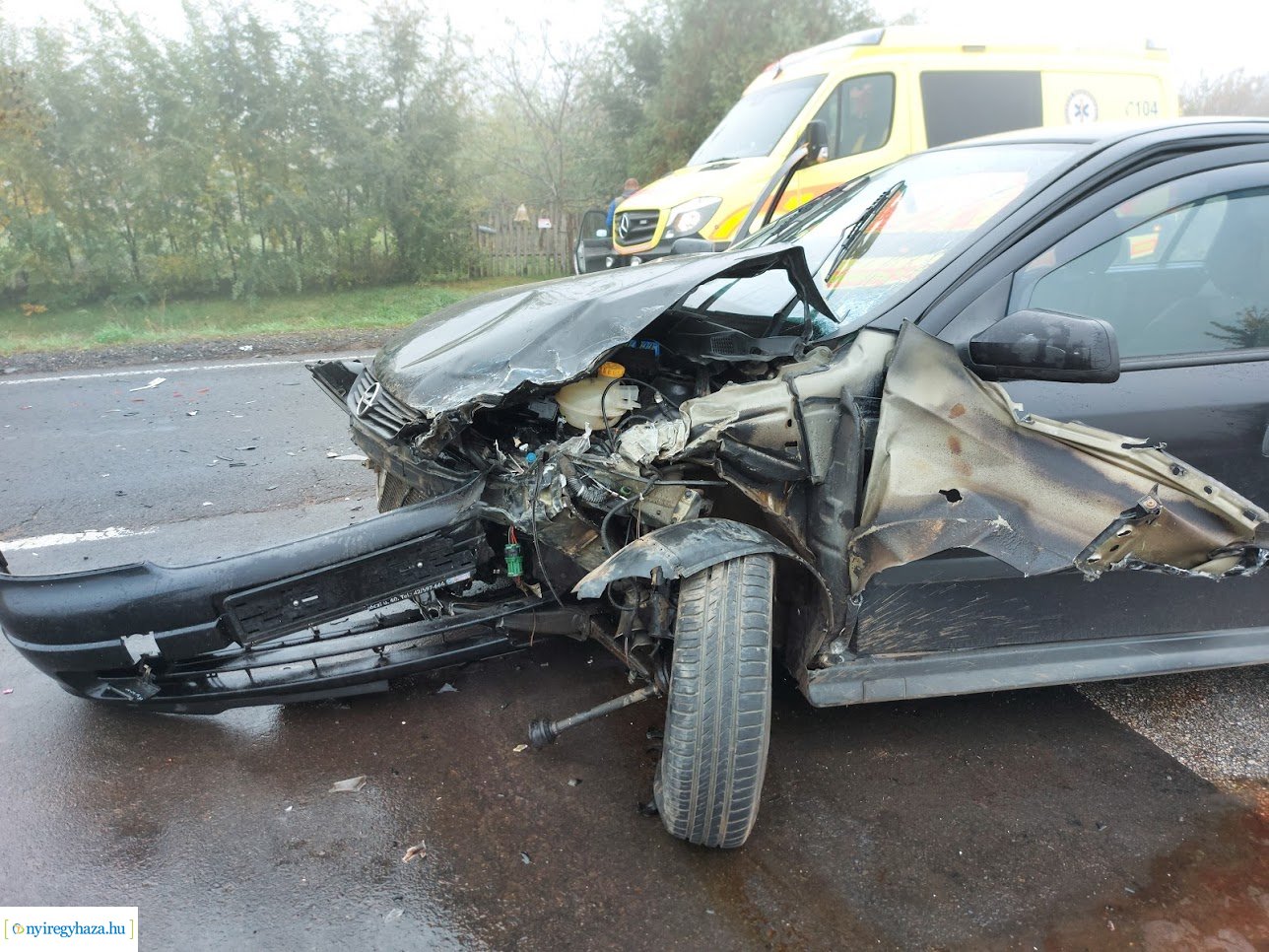 A reggeli ködös időben baleset történt Nyírtelek és Virányos között