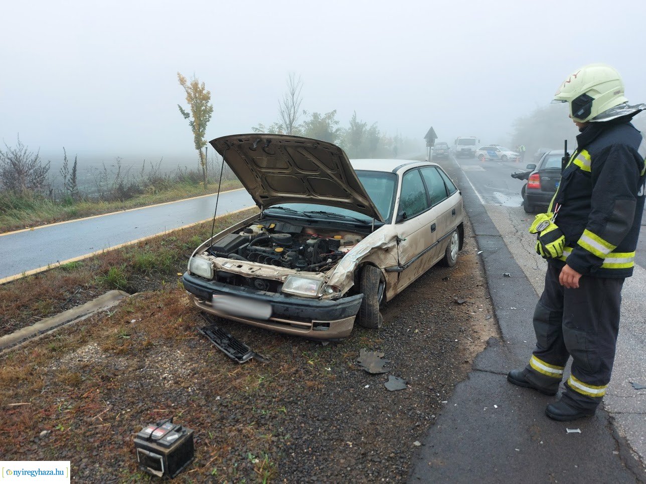 A reggeli ködös időben baleset történt Nyírtelek és Virányos között