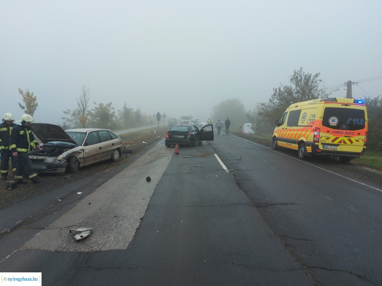 A reggeli ködös időben baleset történt Nyírtelek és Virányos között