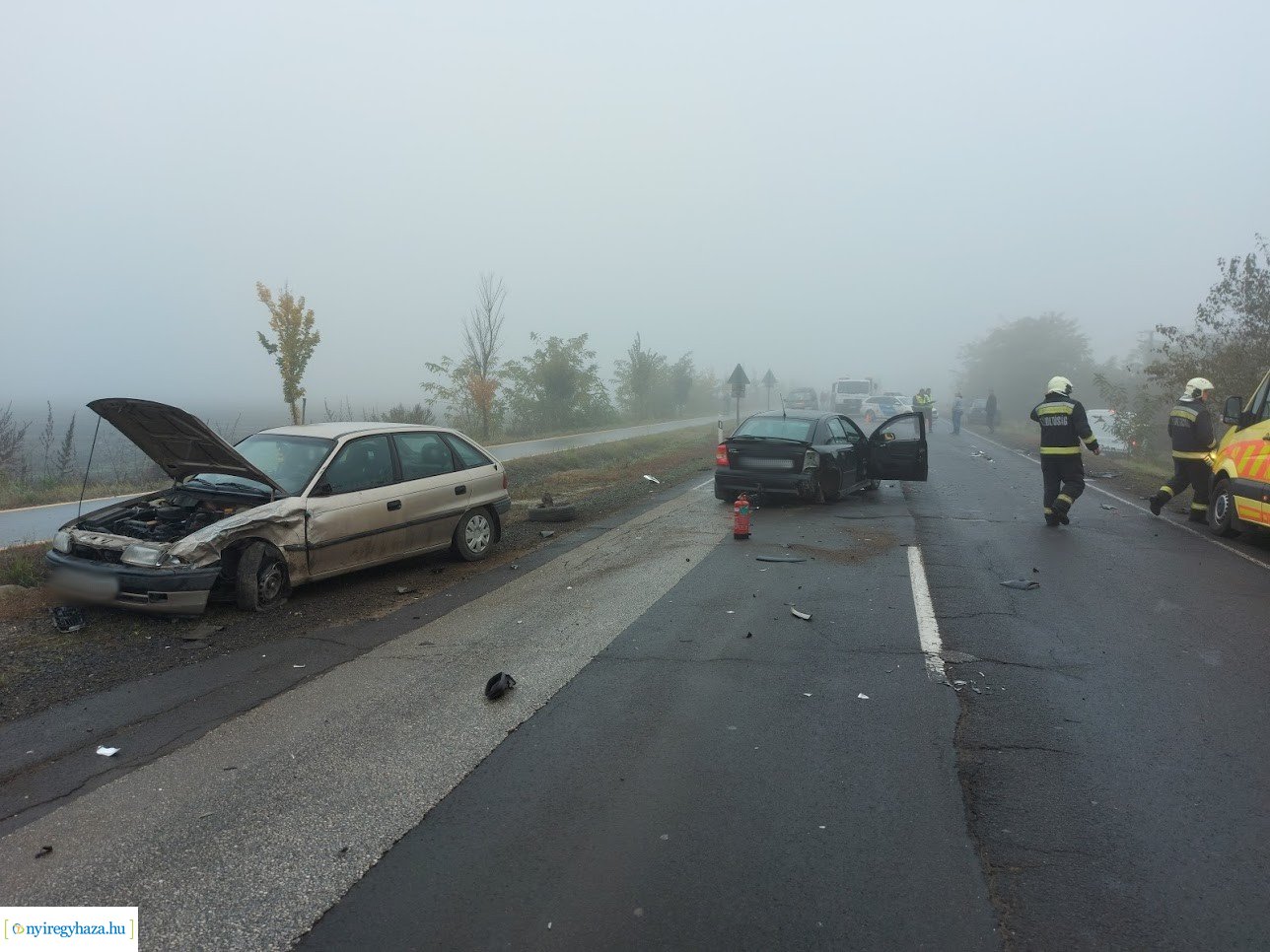 A reggeli ködös időben baleset történt Nyírtelek és Virányos között