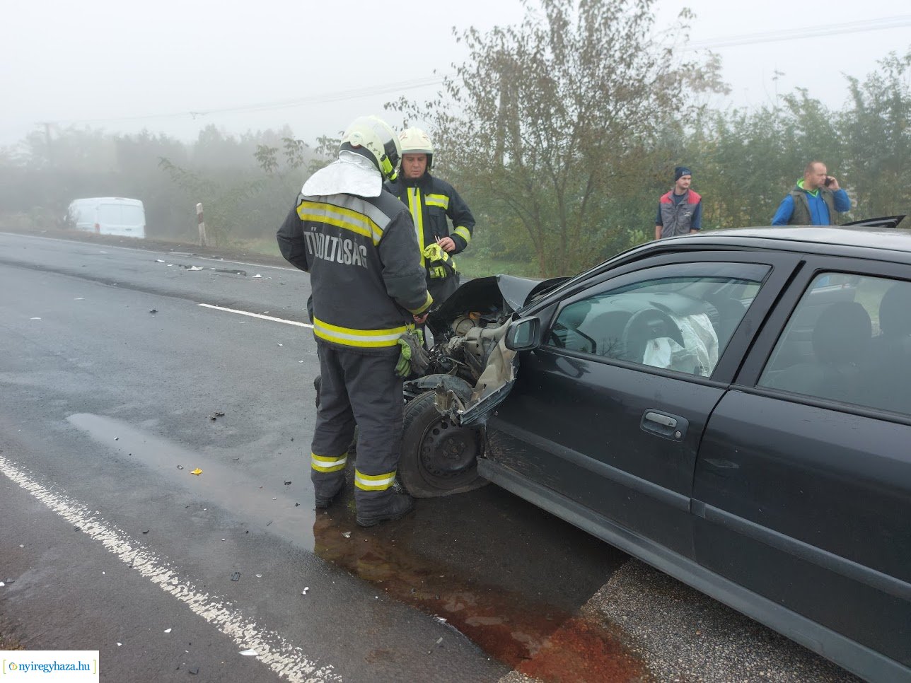 A reggeli ködös időben baleset történt Nyírtelek és Virányos között