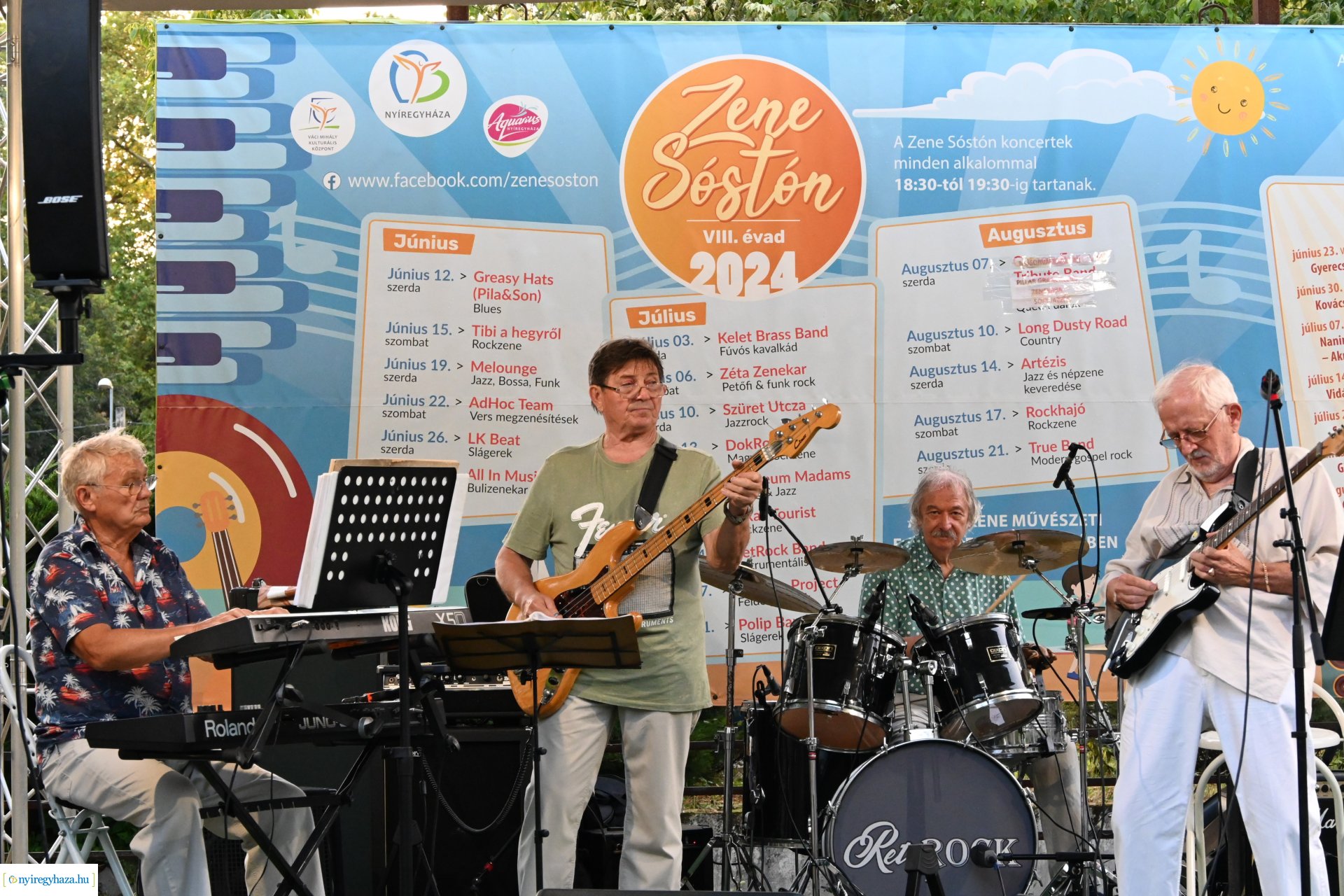 A Ret-Rock Band koncertje a Zene Sóstón programsorozat színpadán