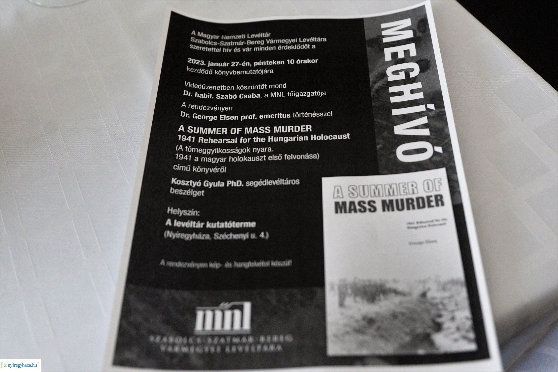 A SUMMER OF MASS MURDER - könyvbemutató a levéltárban