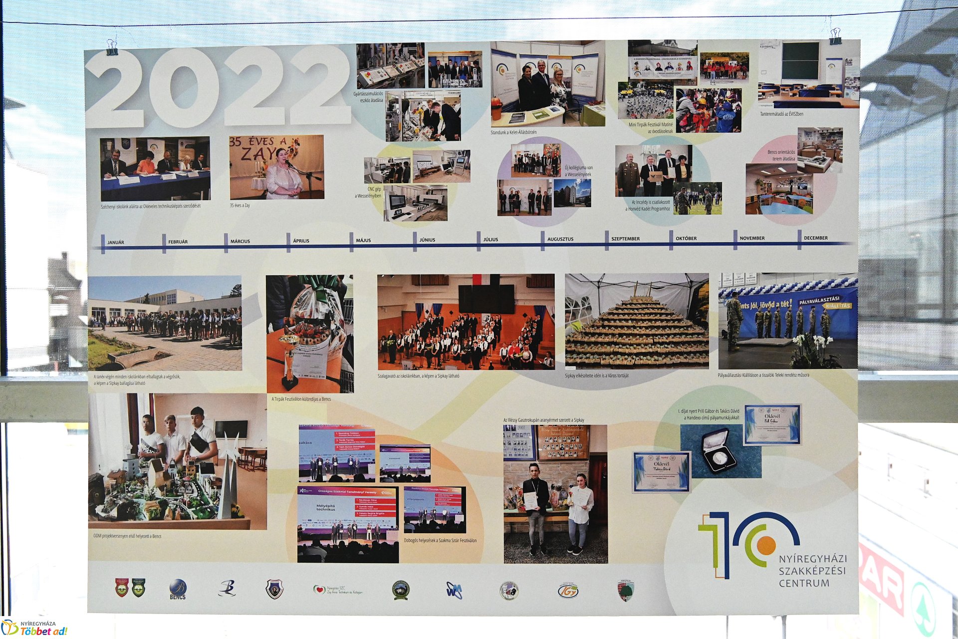 A Szakképzési Centrum idővonal kiállítása a Korzó Bevásárlóközpontban megtekinthető