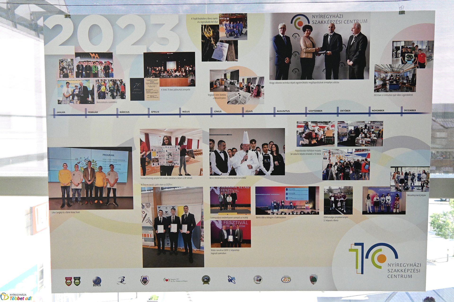 A Szakképzési Centrum idővonal kiállítása a Korzó Bevásárlóközpontban megtekinthető