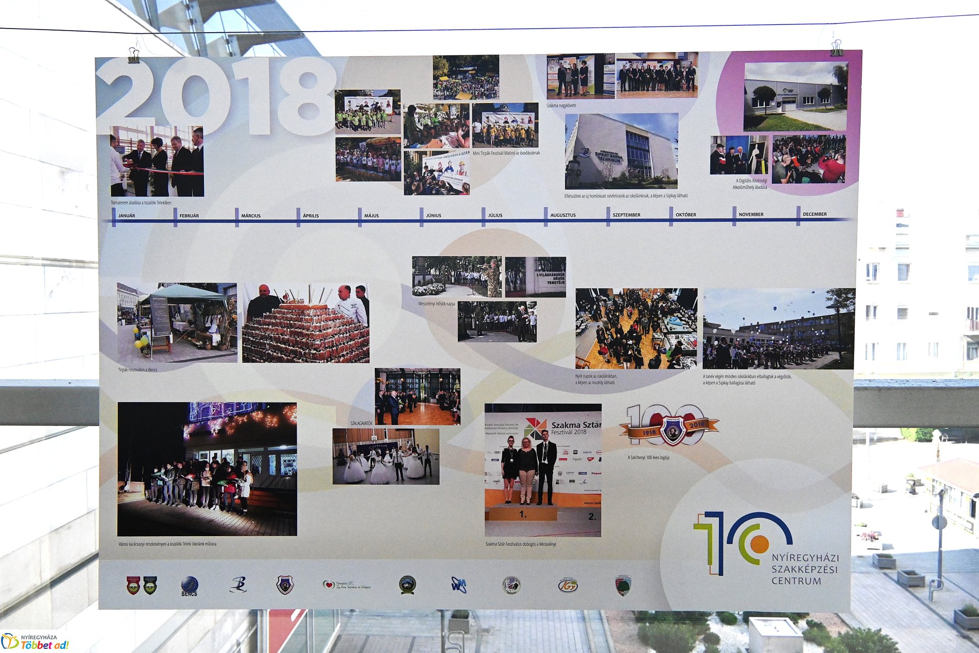 A Szakképzési Centrum idővonal kiállítása a Korzó Bevásárlóközpontban megtekinthető