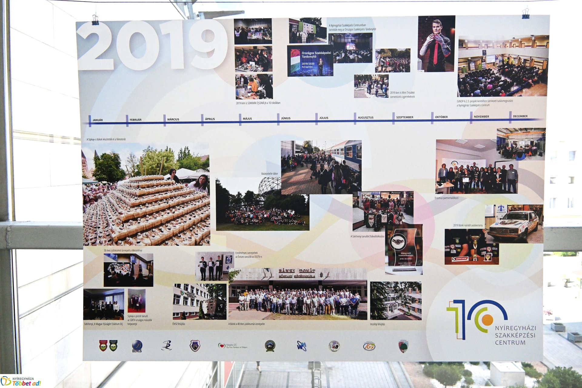 A Szakképzési Centrum idővonal kiállítása a Korzó Bevásárlóközpontban megtekinthető