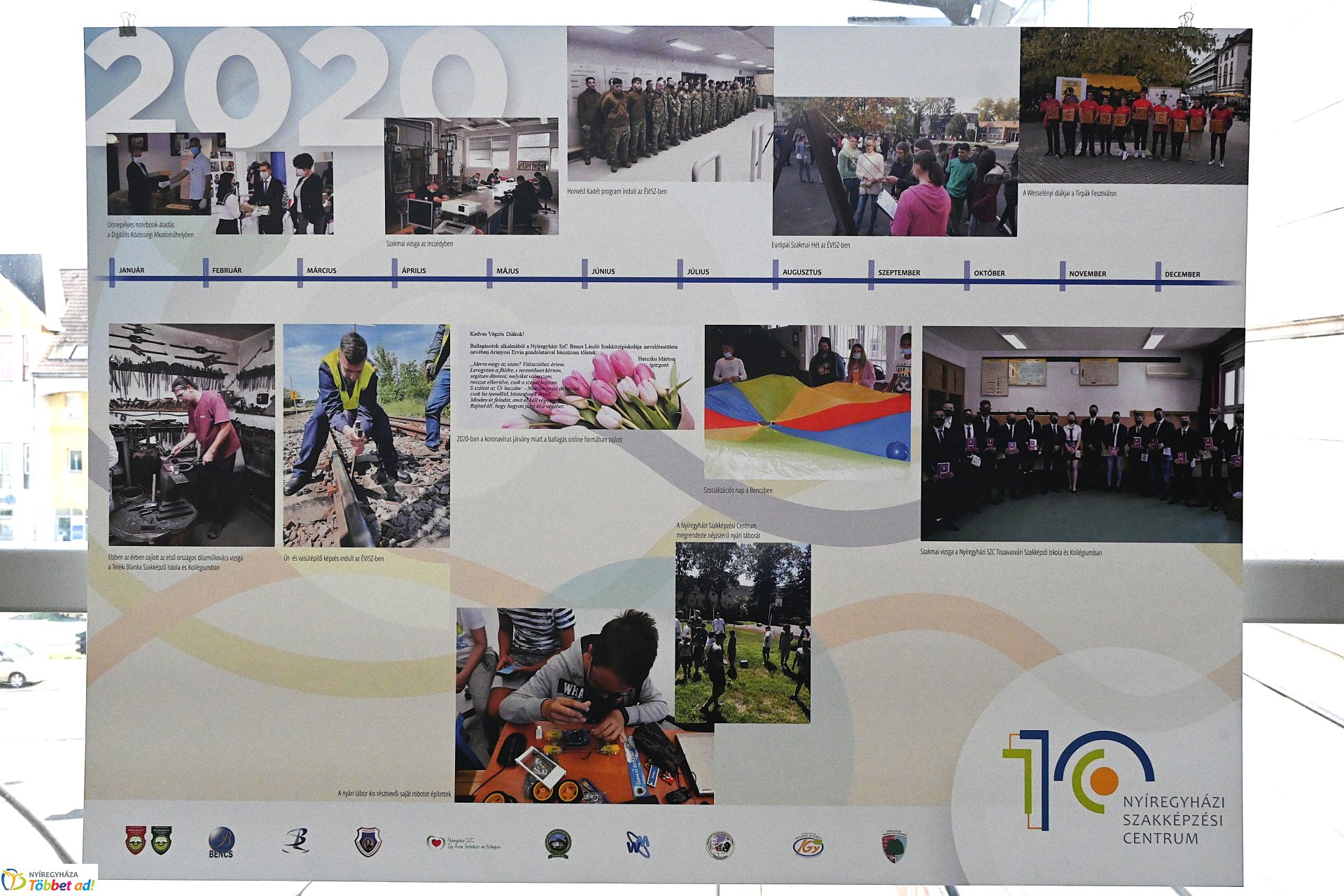 A Szakképzési Centrum idővonal kiállítása a Korzó Bevásárlóközpontban megtekinthető