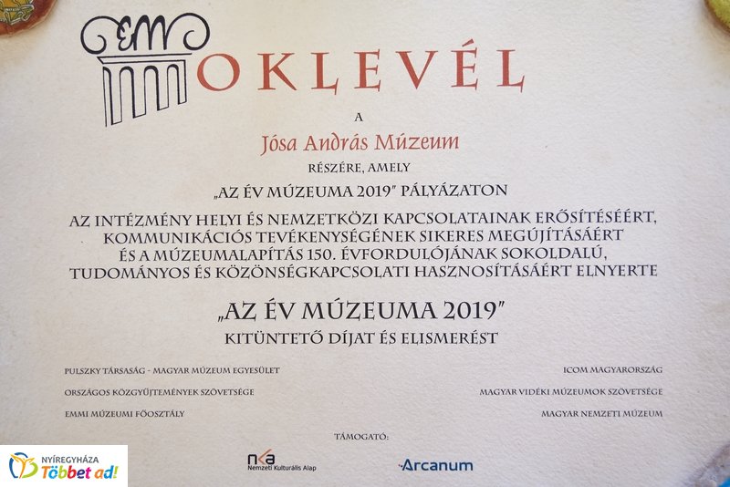 Az Év múzeuma 2019