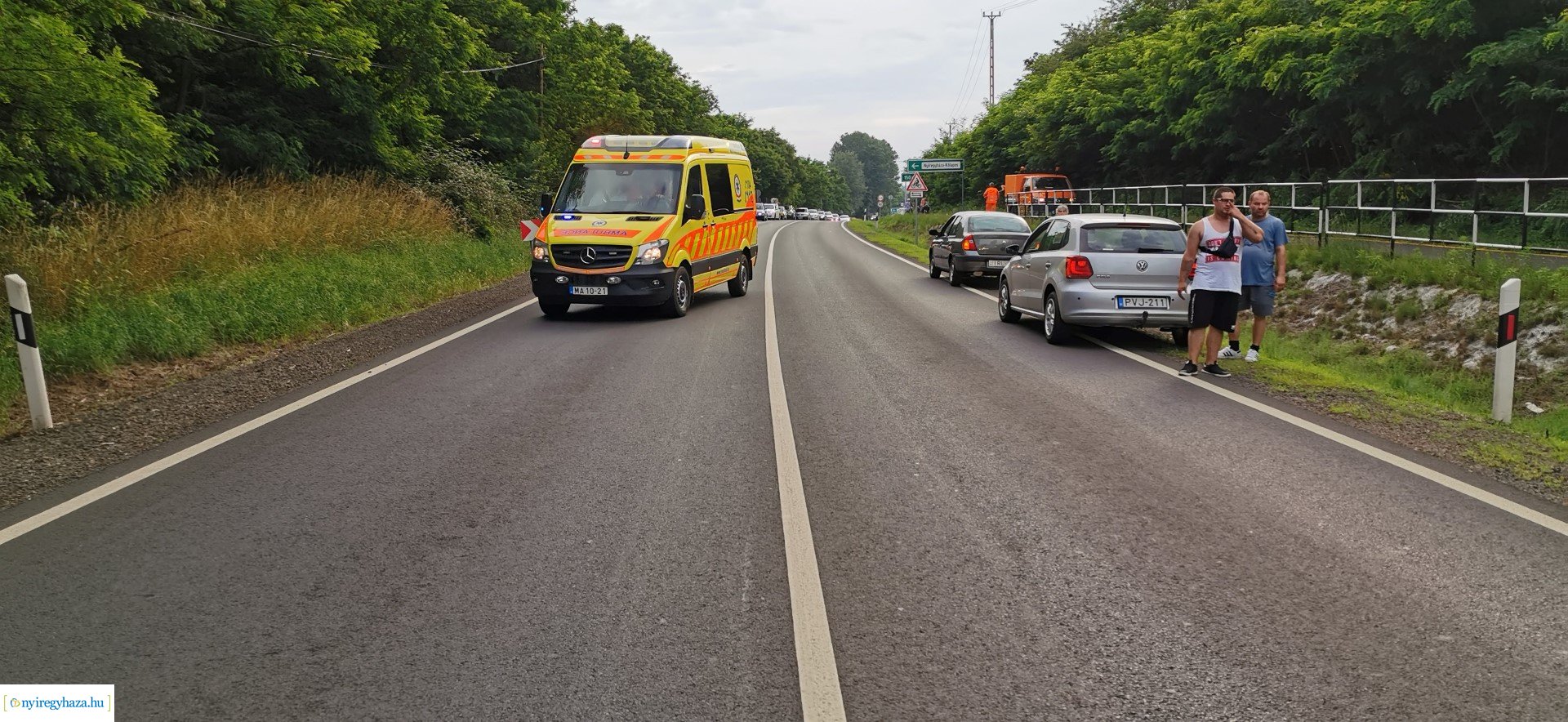Baleset Kőlapos és Nyírpazony között