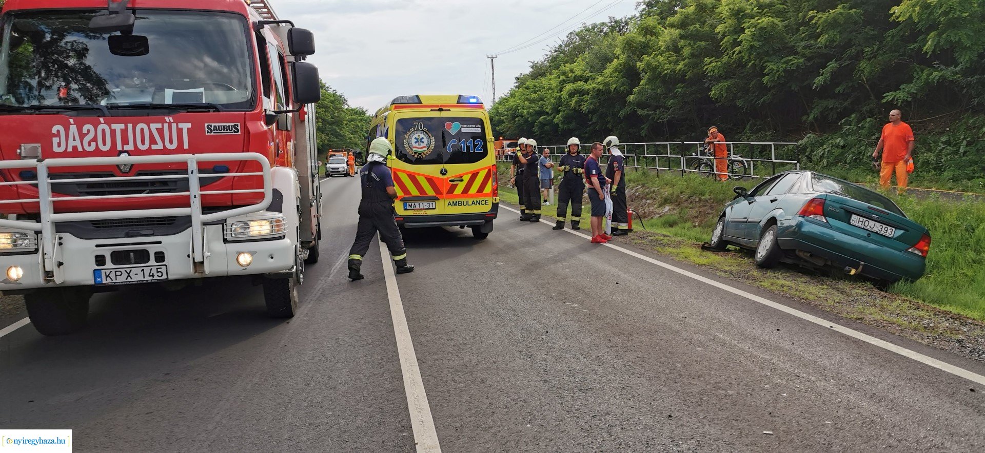 Baleset Kőlapos és Nyírpazony között