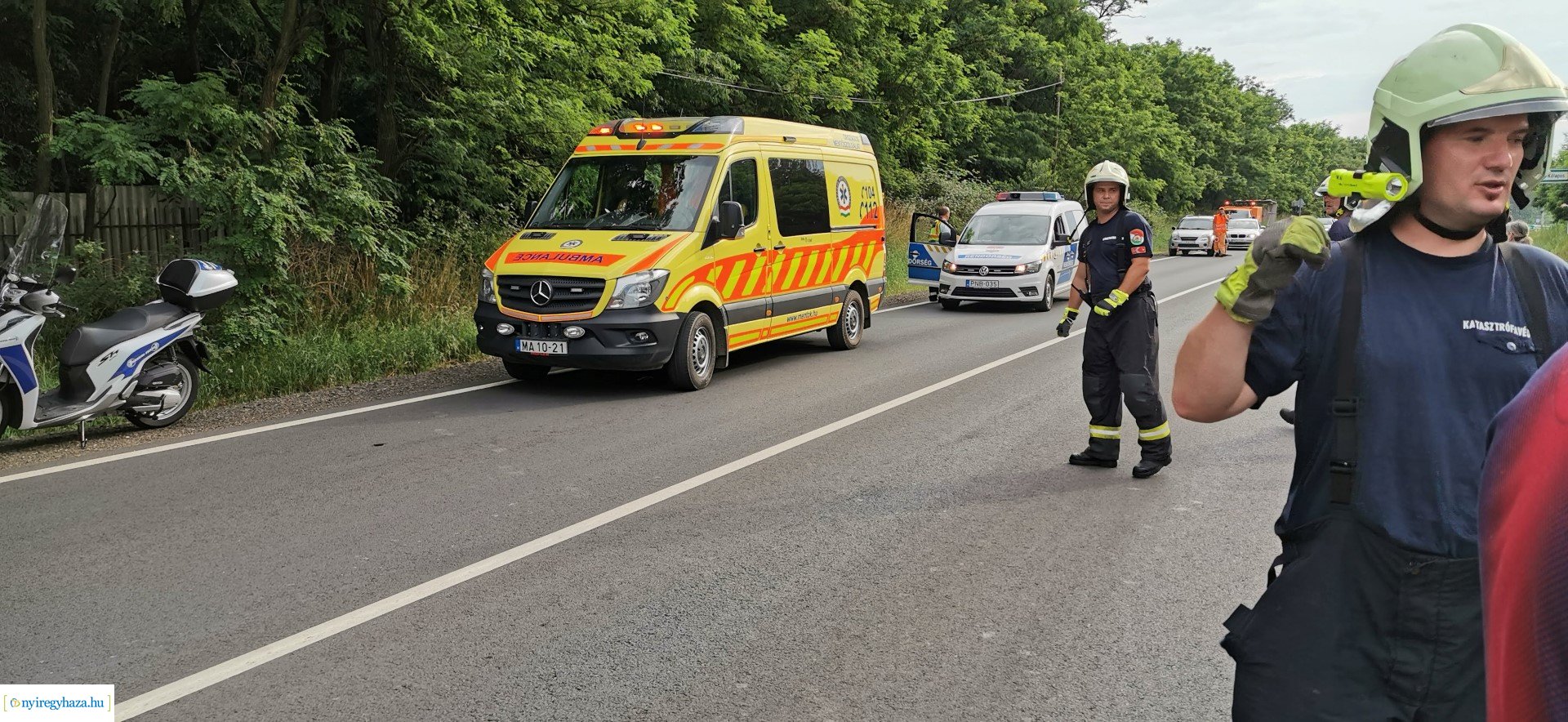 Baleset Kőlapos és Nyírpazony között