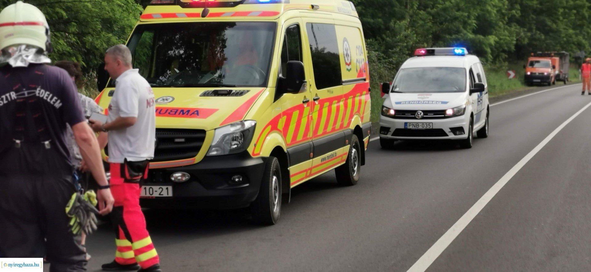 Baleset Kőlapos és Nyírpazony között