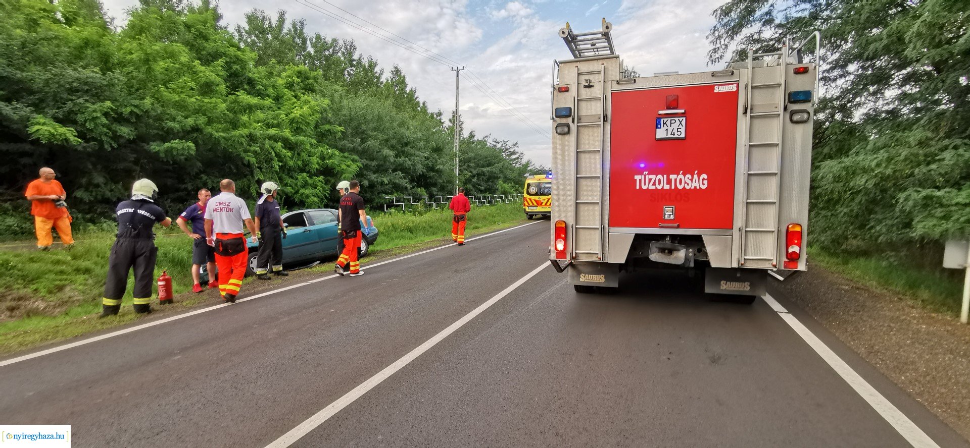 Baleset Kőlapos és Nyírpazony között