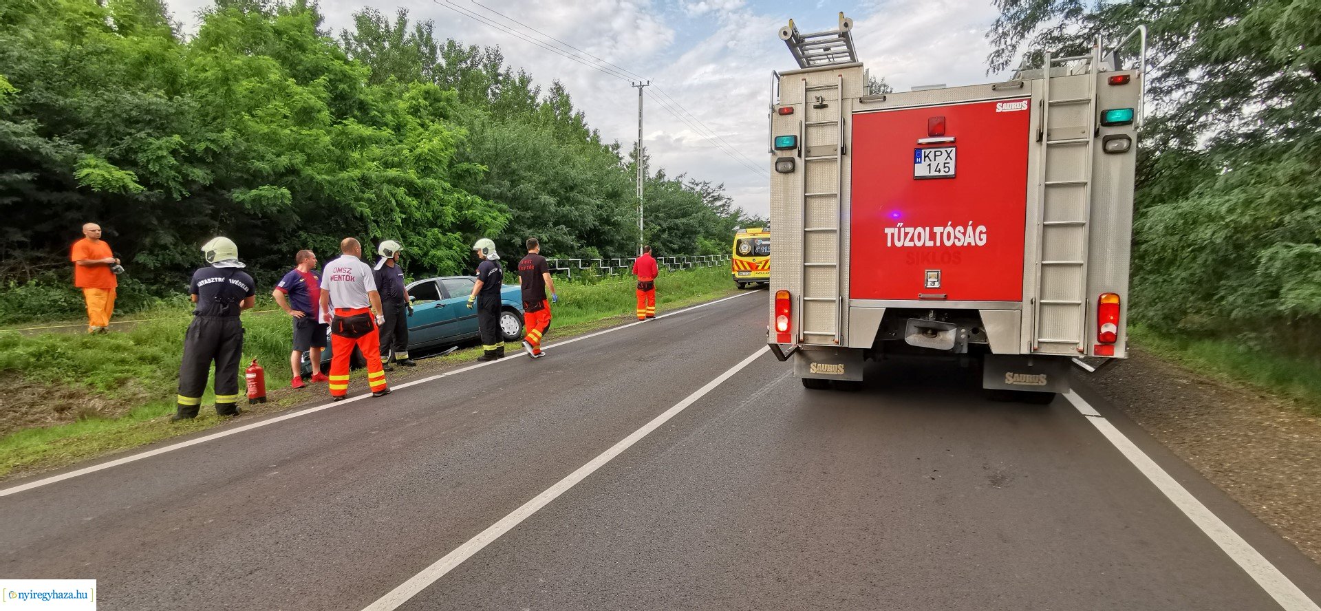 Baleset Kőlapos és Nyírpazony között