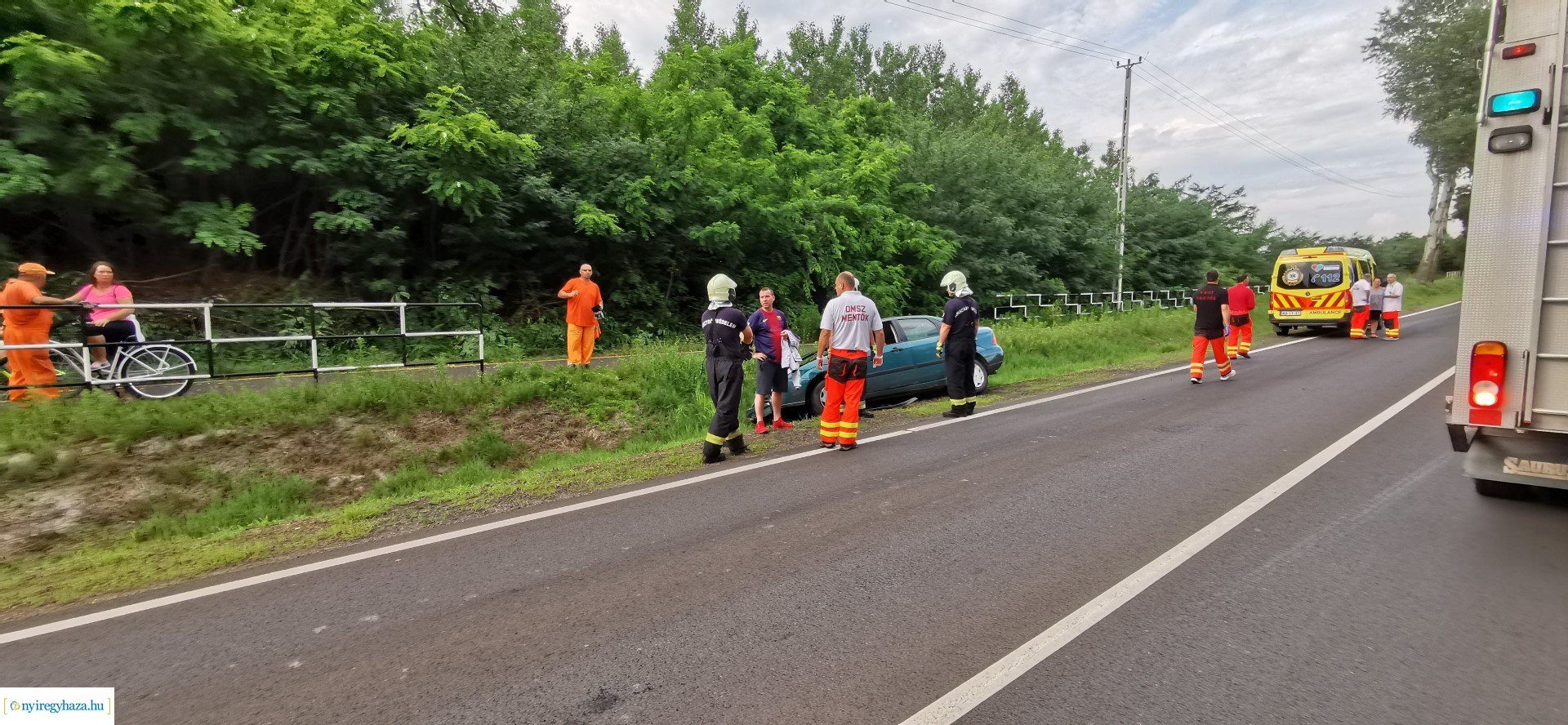 Baleset Kőlapos és Nyírpazony között