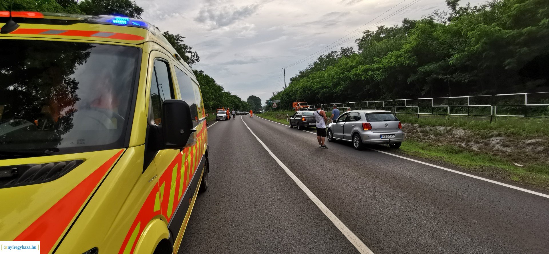 Baleset Kőlapos és Nyírpazony között