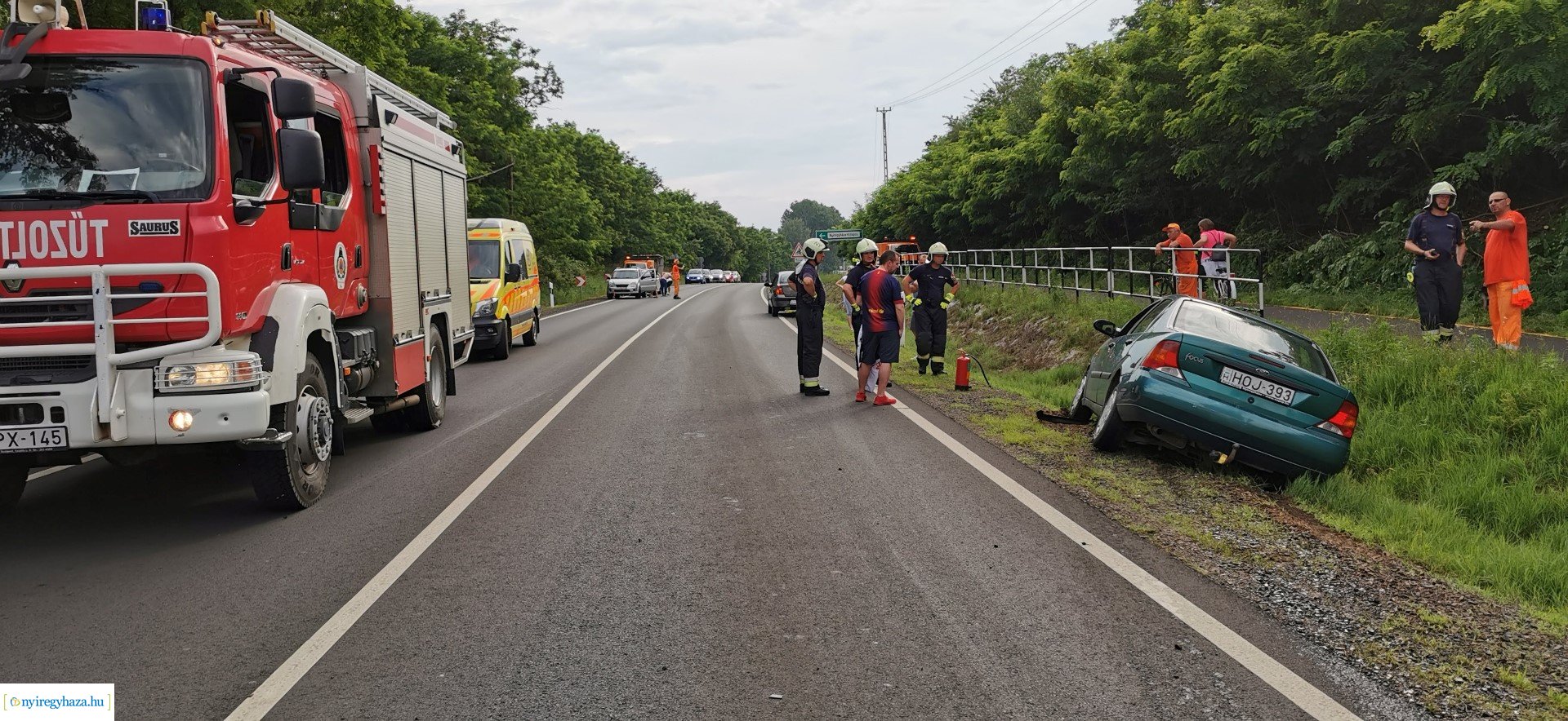 Baleset Kőlapos és Nyírpazony között